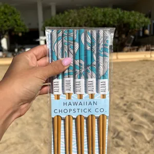 Chopsticks "Blue Monstera Print"