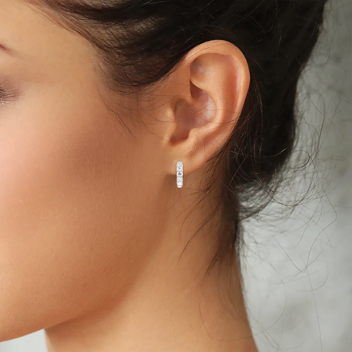 Classic Diamond Huggie Earrings