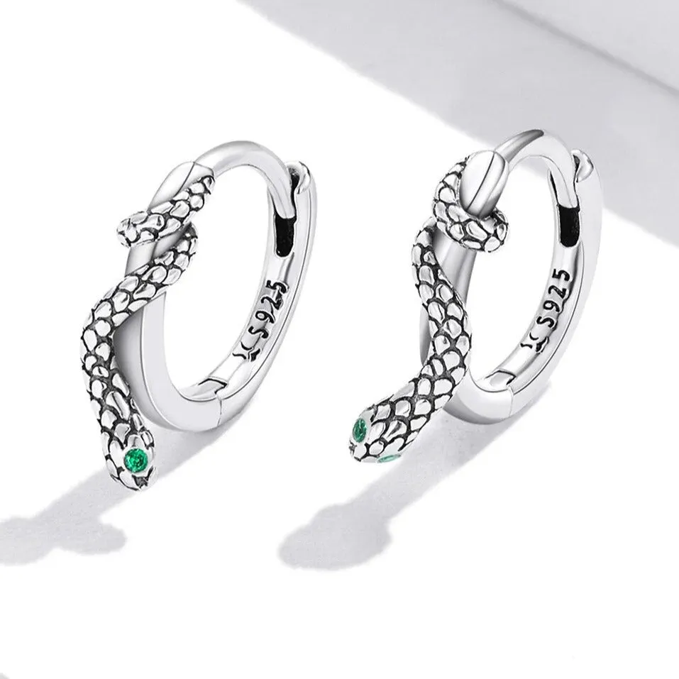 Classic Diamond Snake Buckle Earrings