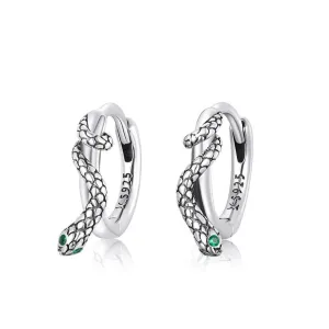 Classic Diamond Snake Buckle Earrings