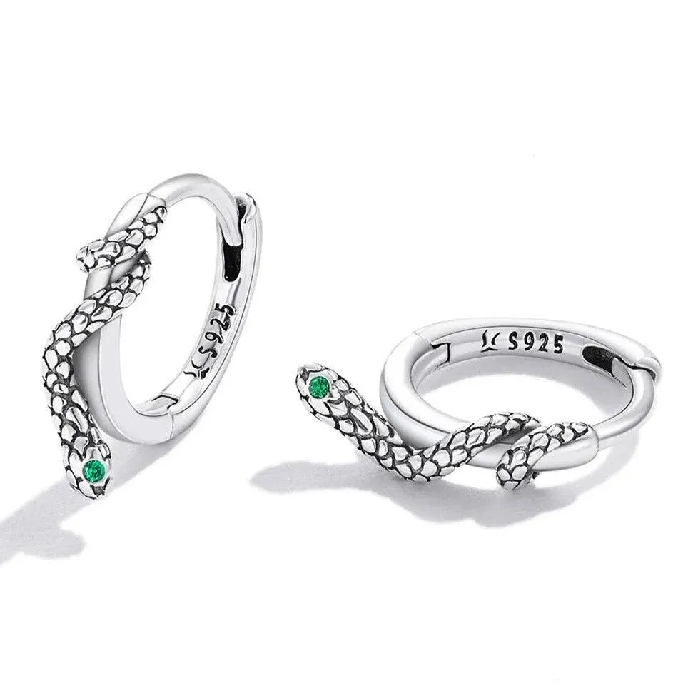 Classic Diamond Snake Buckle Earrings