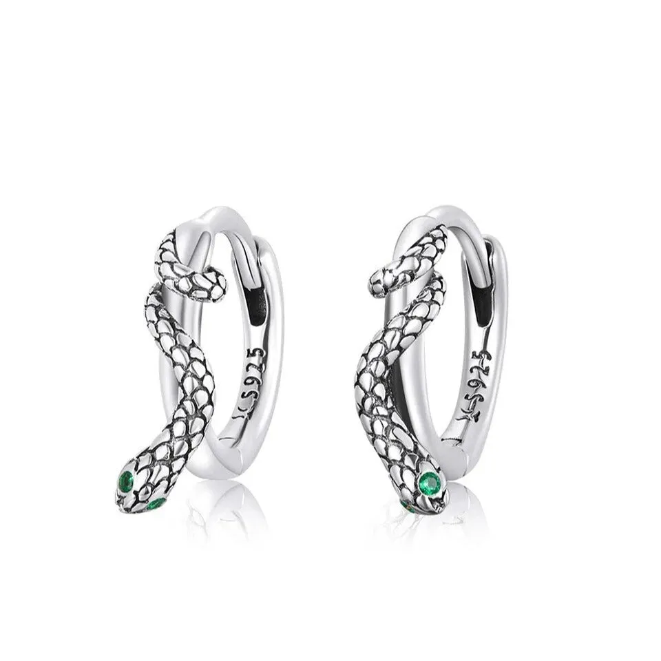 Classic Diamond Snake Buckle Earrings