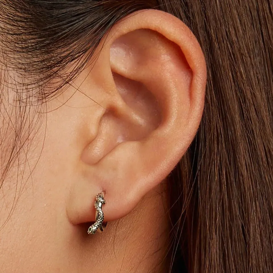Classic Diamond Snake Buckle Earrings