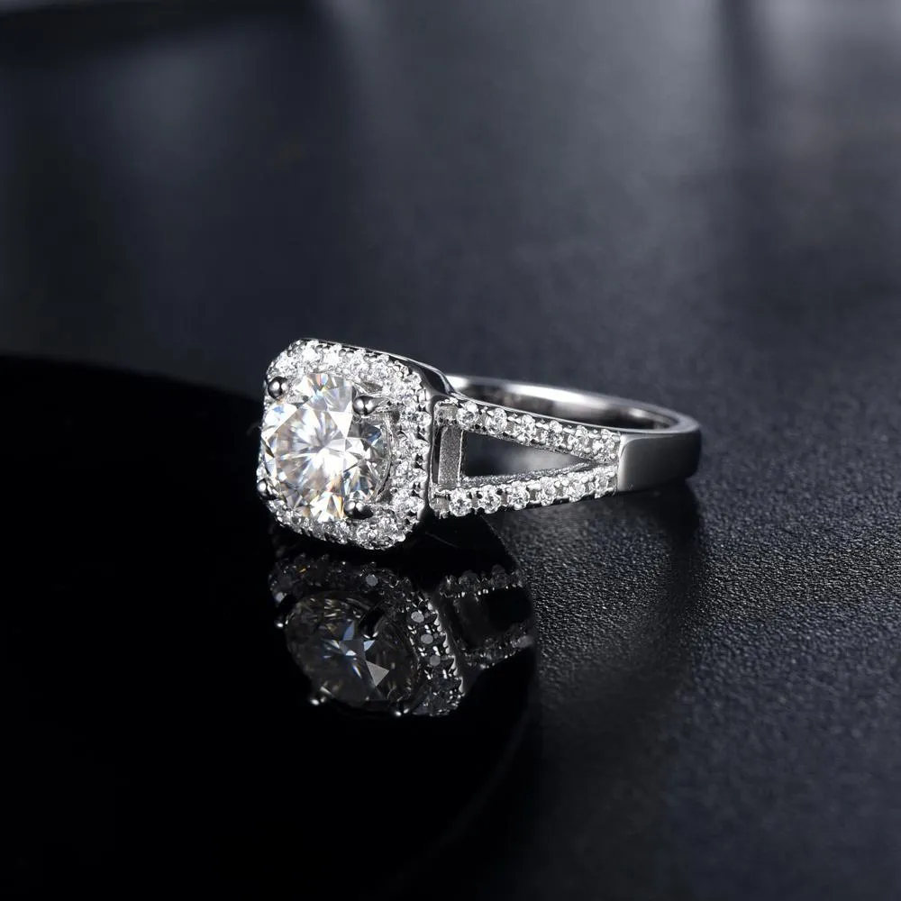 Classic Halo with Split Shank, 1.00ct Round Cut