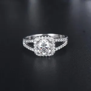 Classic Halo with Split Shank, 1.00ct Round Cut
