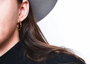 Classic Square Tube Yellow Gold Hoop Earrings 30mm