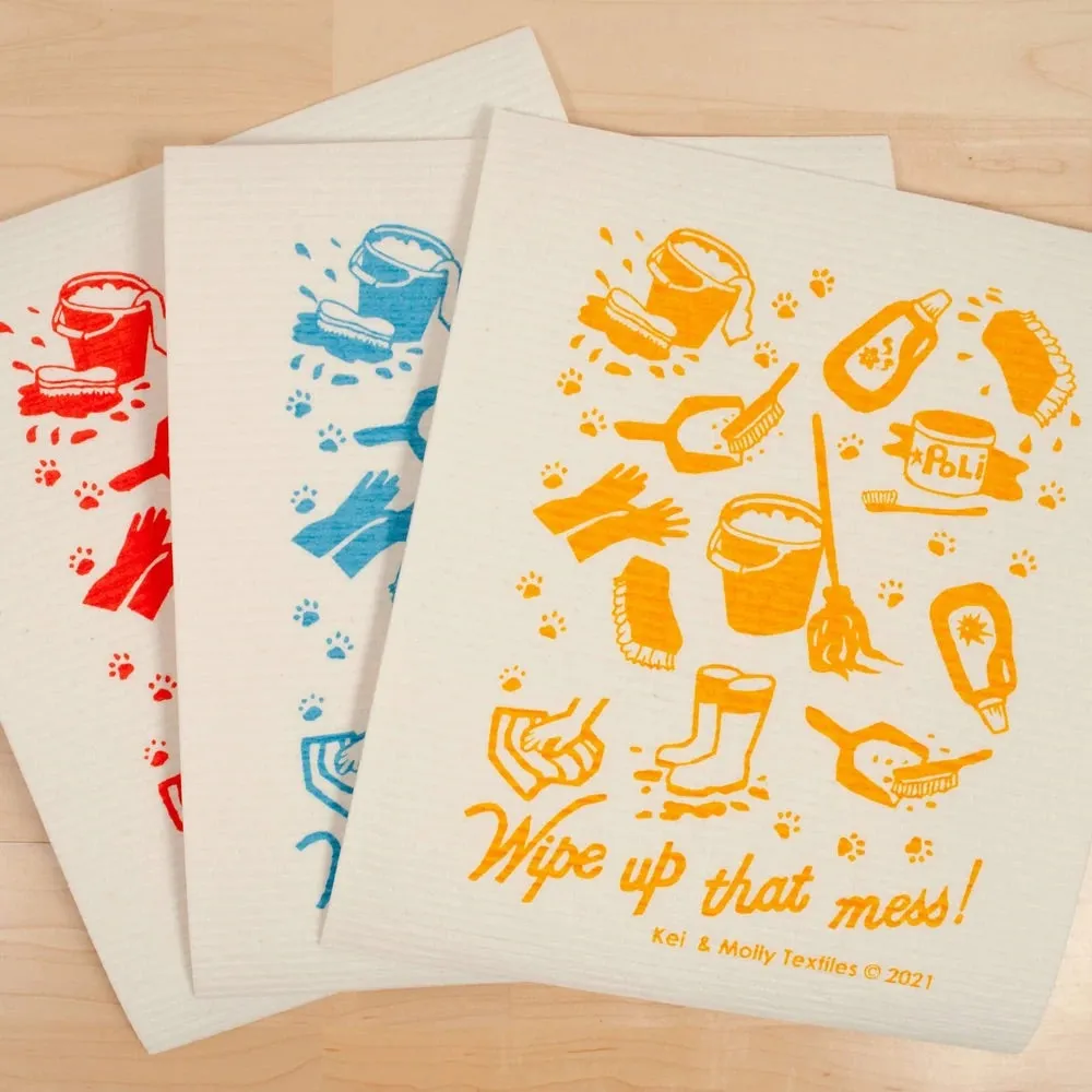 Compostable Sponge Cloth: LARGE Wipe Up That Mess!