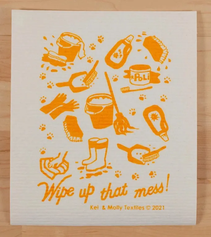 Compostable Sponge Cloth: LARGE Wipe Up That Mess!
