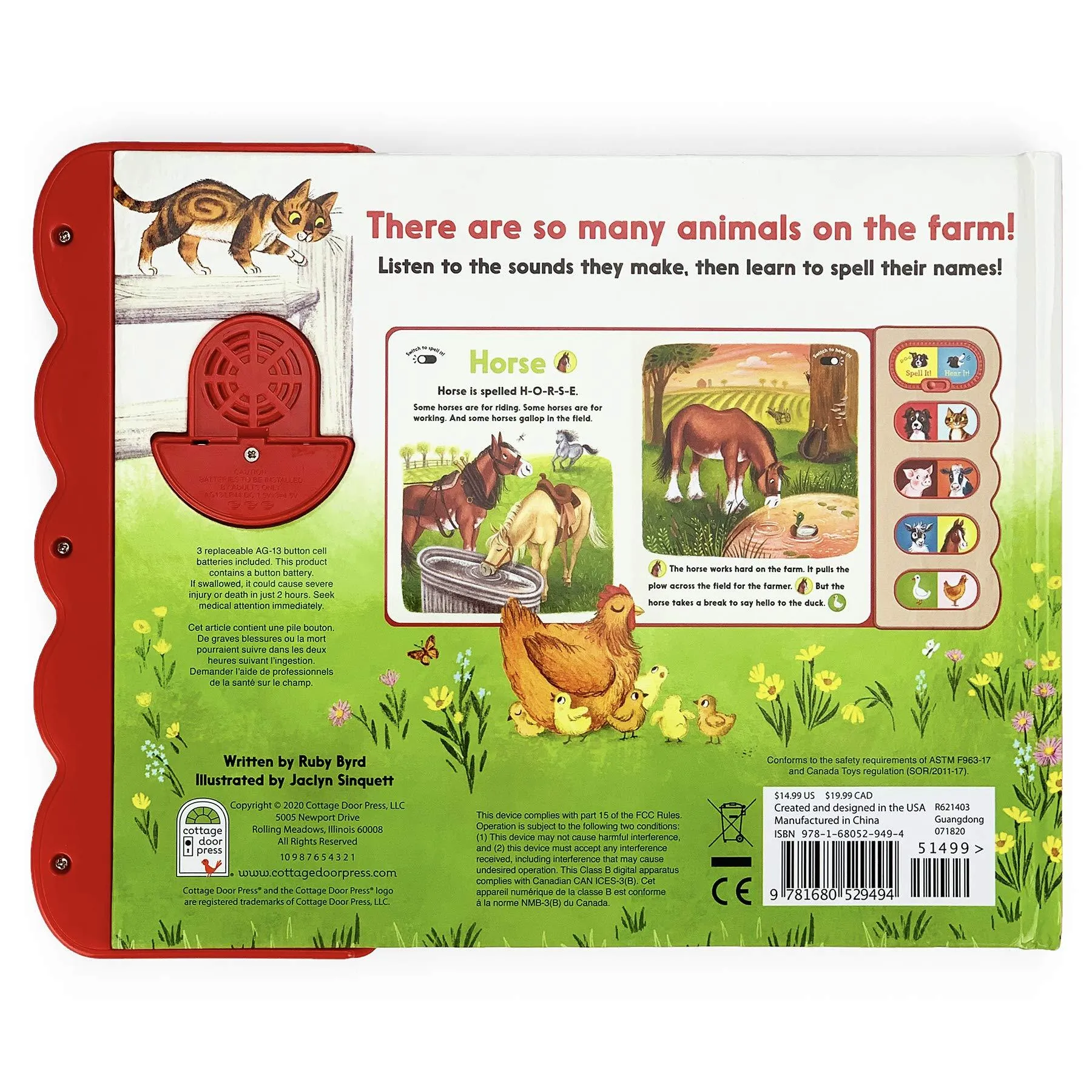 Cottage Door Press: Farm Animals - 8 Button Sound Book (Board Book)