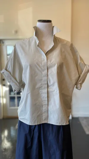 Cream Short Papertouch Blouse