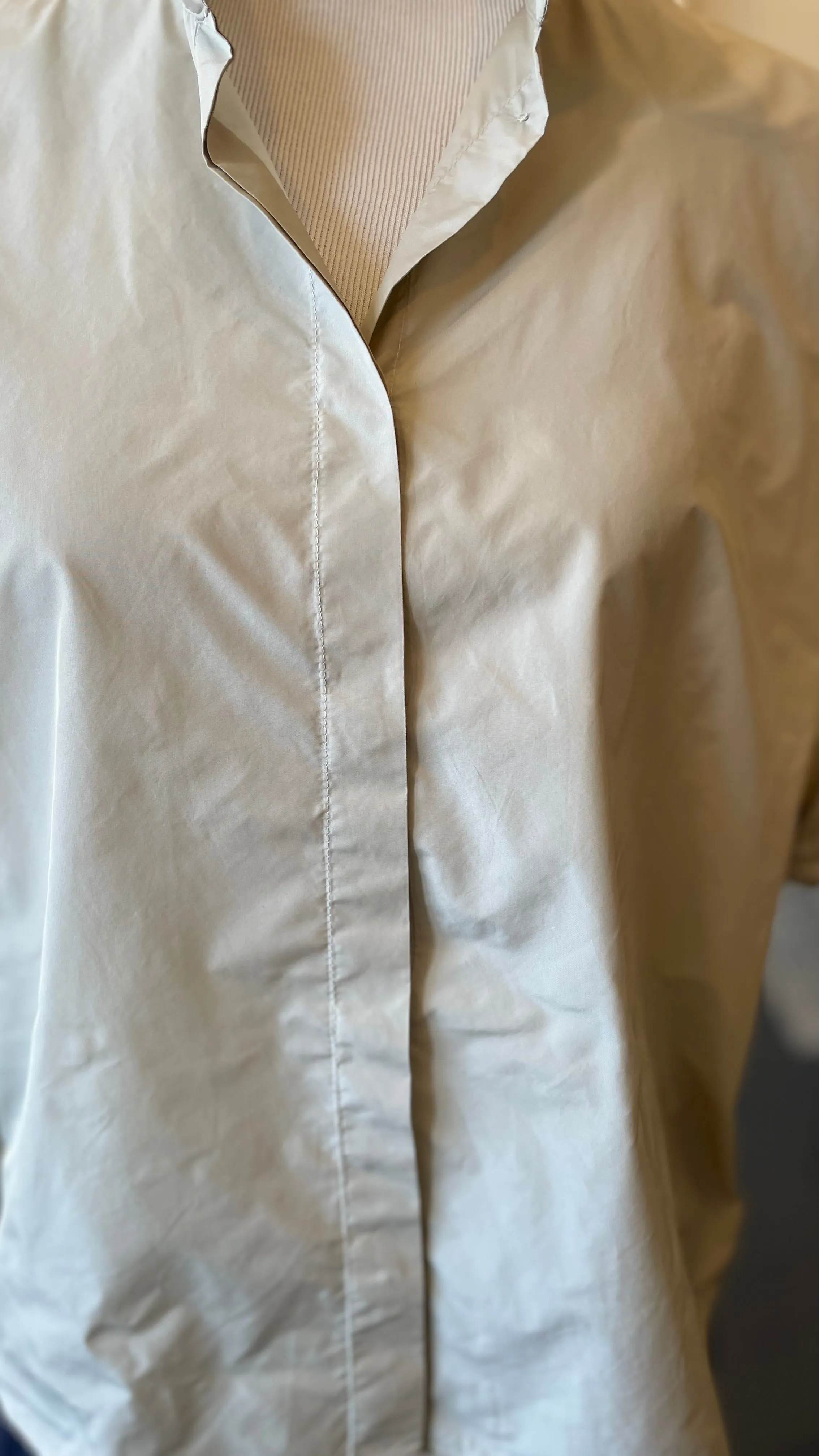 Cream Short Papertouch Blouse