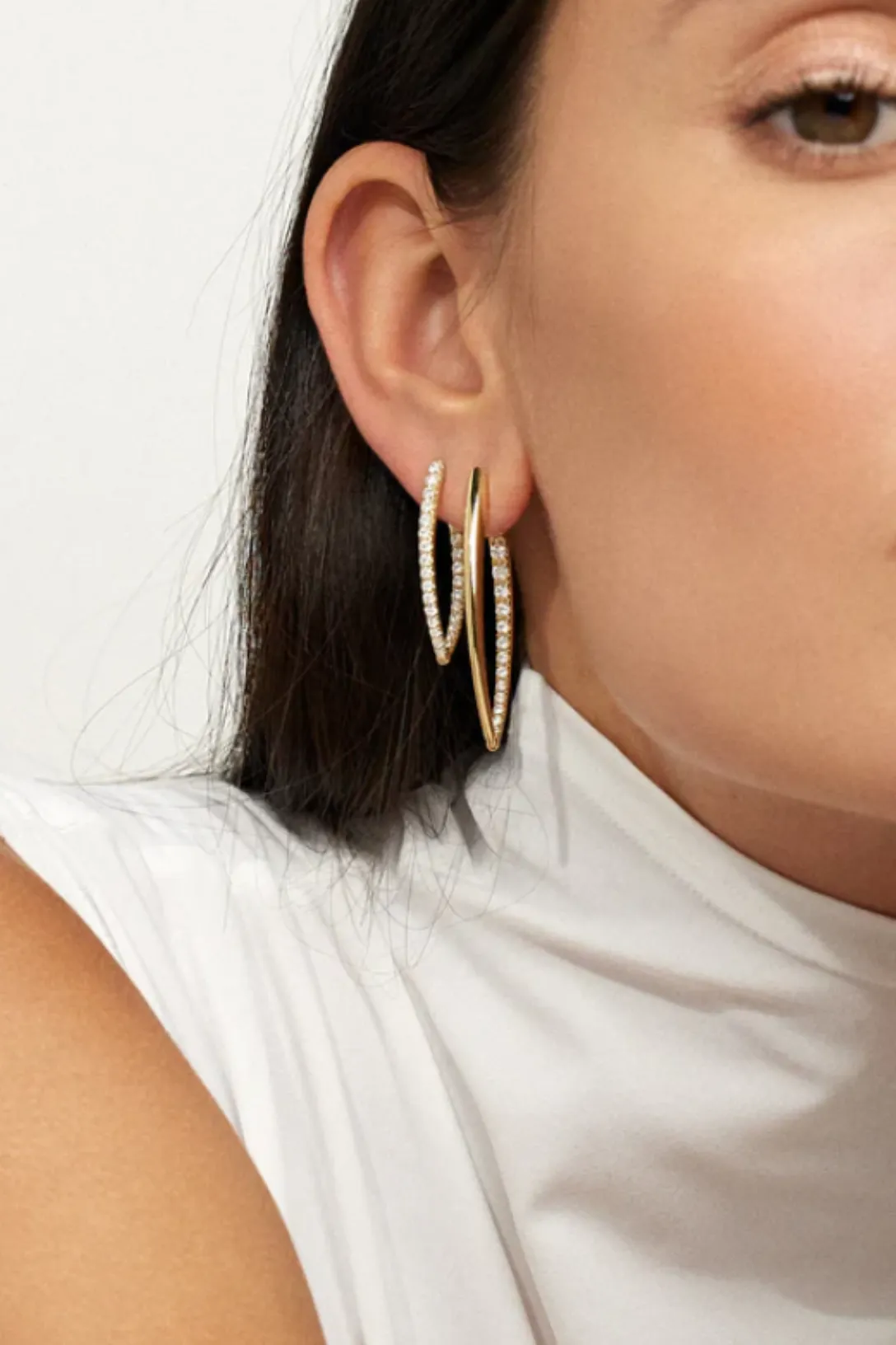 Cristina Earring Large | Partial Diamonds