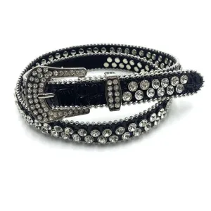 Crystalised Genuine Leather Luxury Western Belts