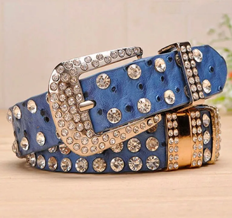 Crystalised Genuine Leather Luxury Western Belts