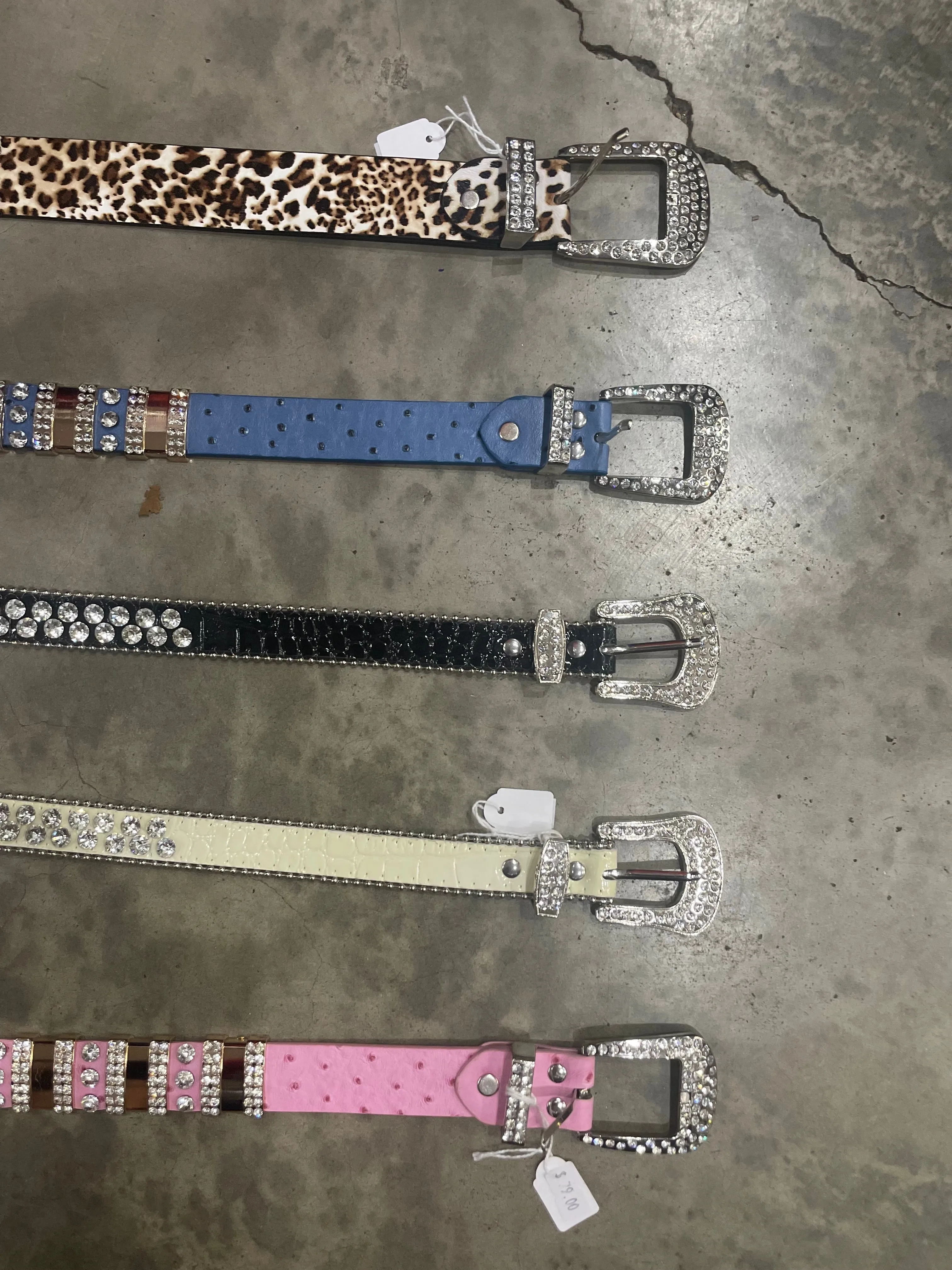Crystalised Genuine Leather Luxury Western Belts
