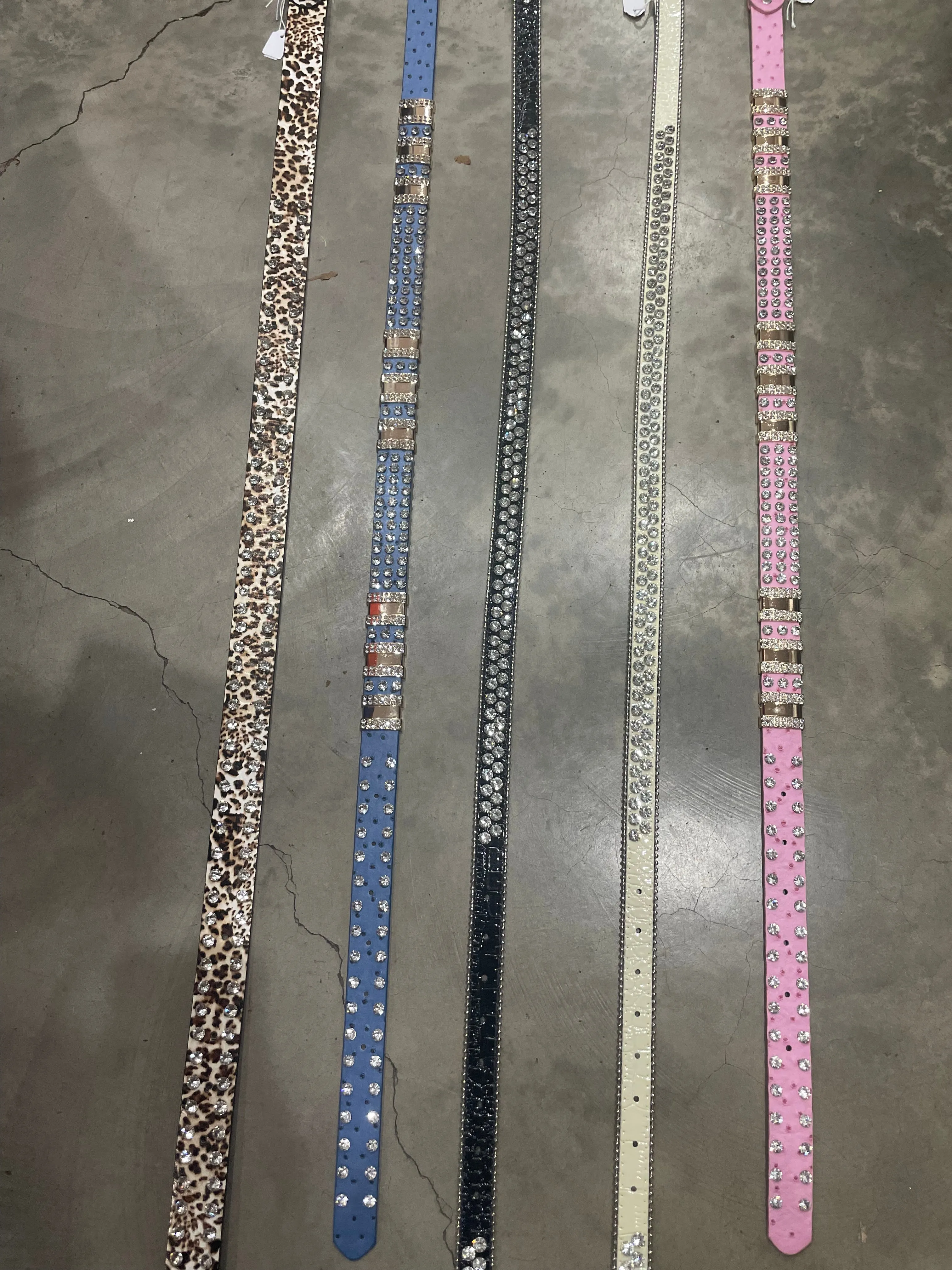 Crystalised Genuine Leather Luxury Western Belts