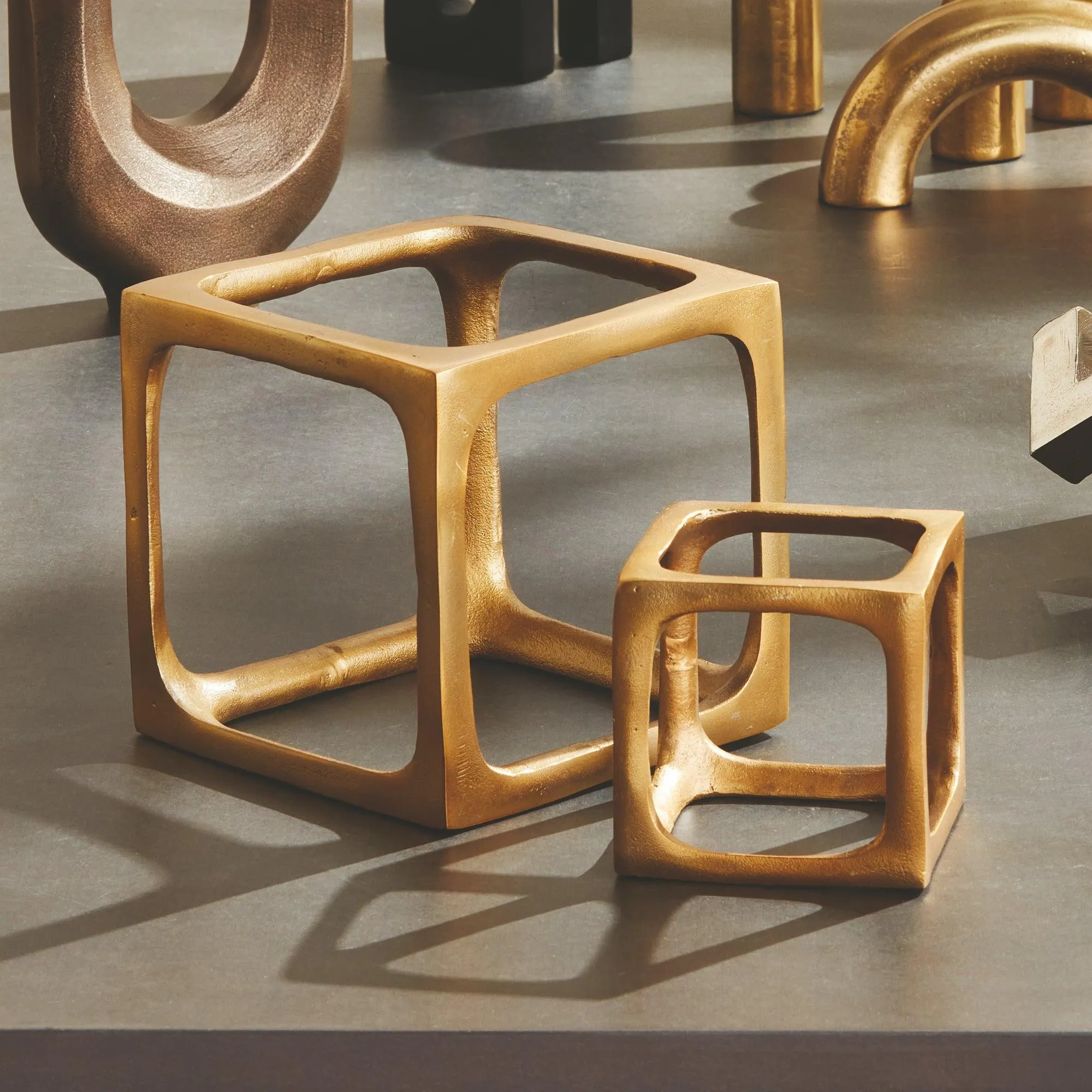Cubist Sculptures, Set Of 2