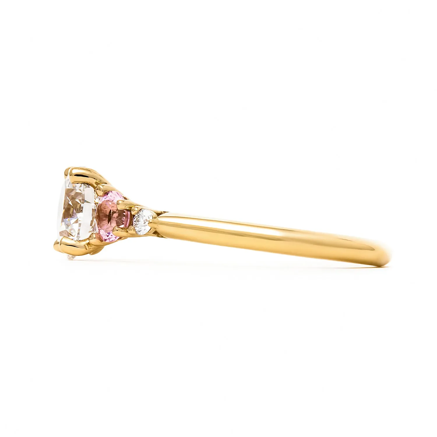 Dahlia Ring | Pink Sapphire & Diamond Engagement Ring