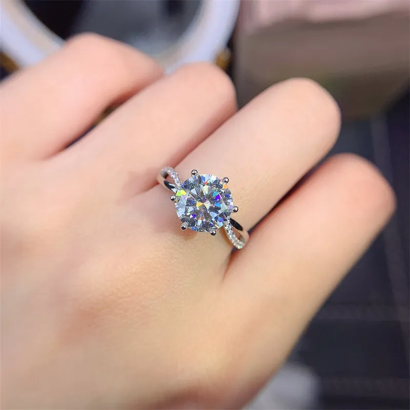 Dainty 6 Claw 3.0 Ct Brilliant Cut Diamond Twist Ring