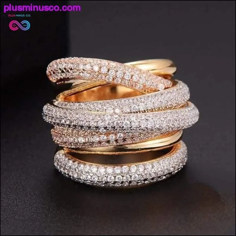 Design Luxury Statement Stackable Zirconia Ring For Women Wedding