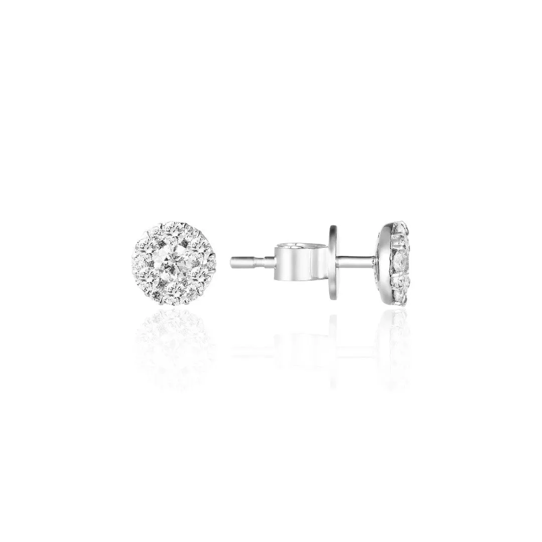 Diamond Cluster Stud Earrings