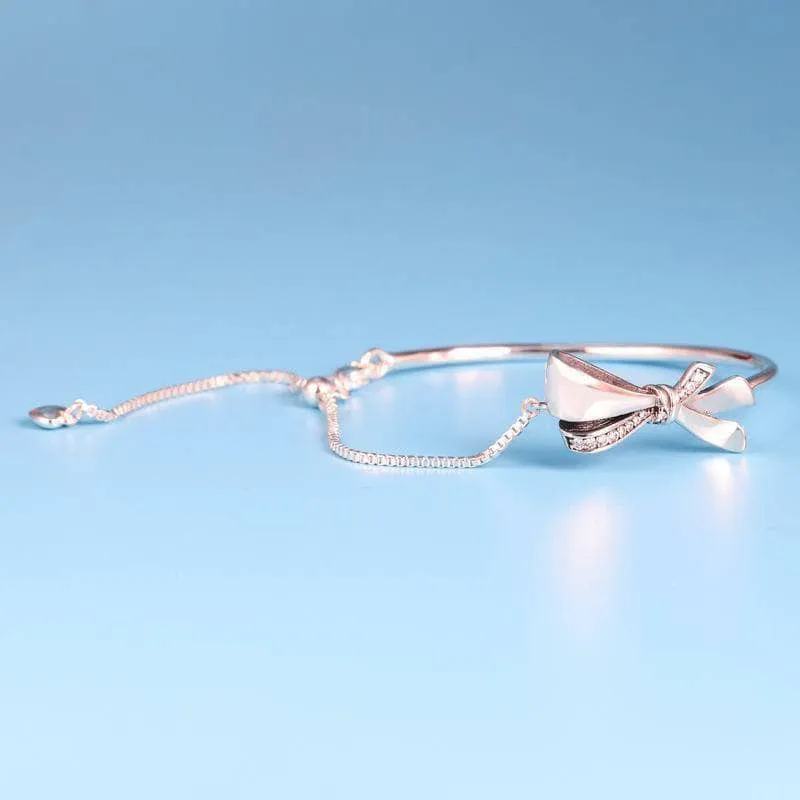 Diamond Delicate and Classic Bow Element Bracelet