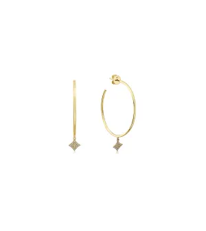 Diamond Firework Dangle Hoop Earring