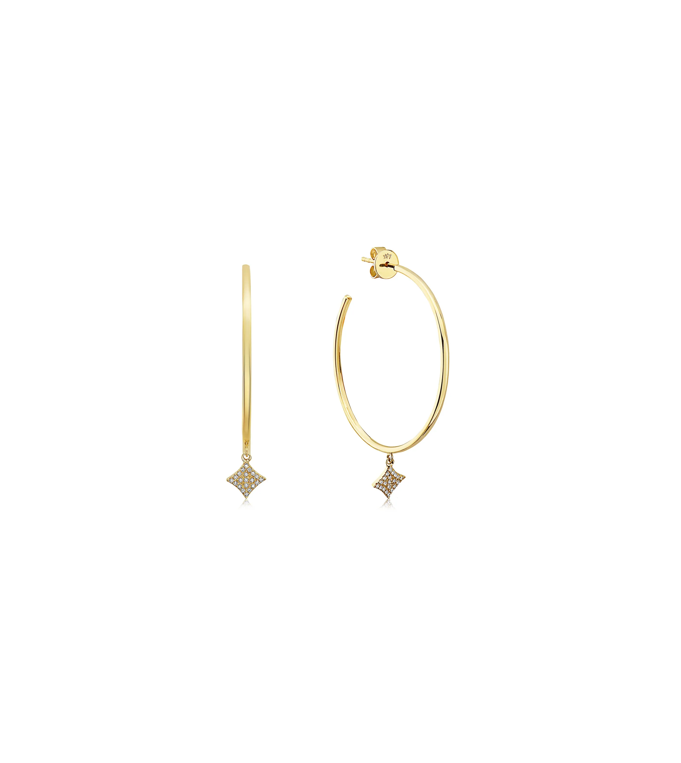 Diamond Firework Dangle Hoop Earring