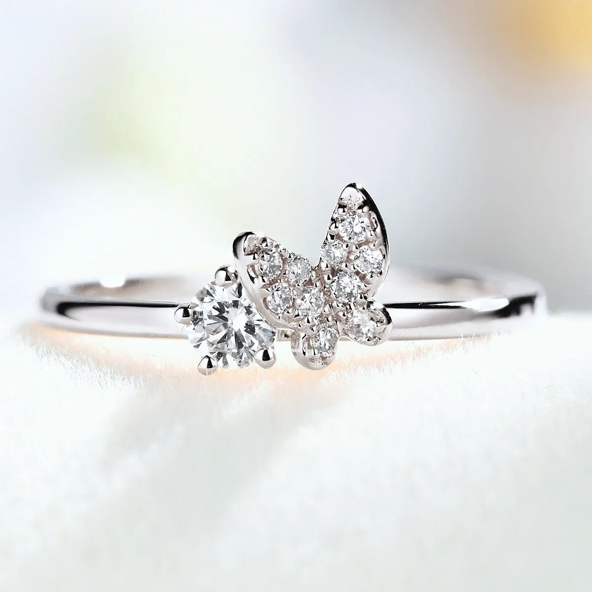 Diamond Pave Butterfly Ring