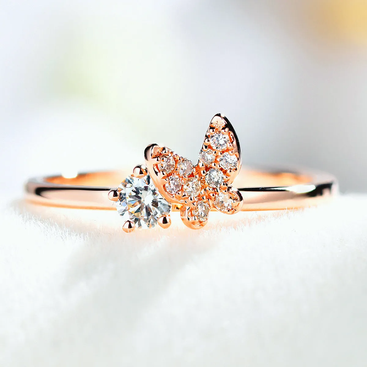 Diamond Pave Butterfly Ring