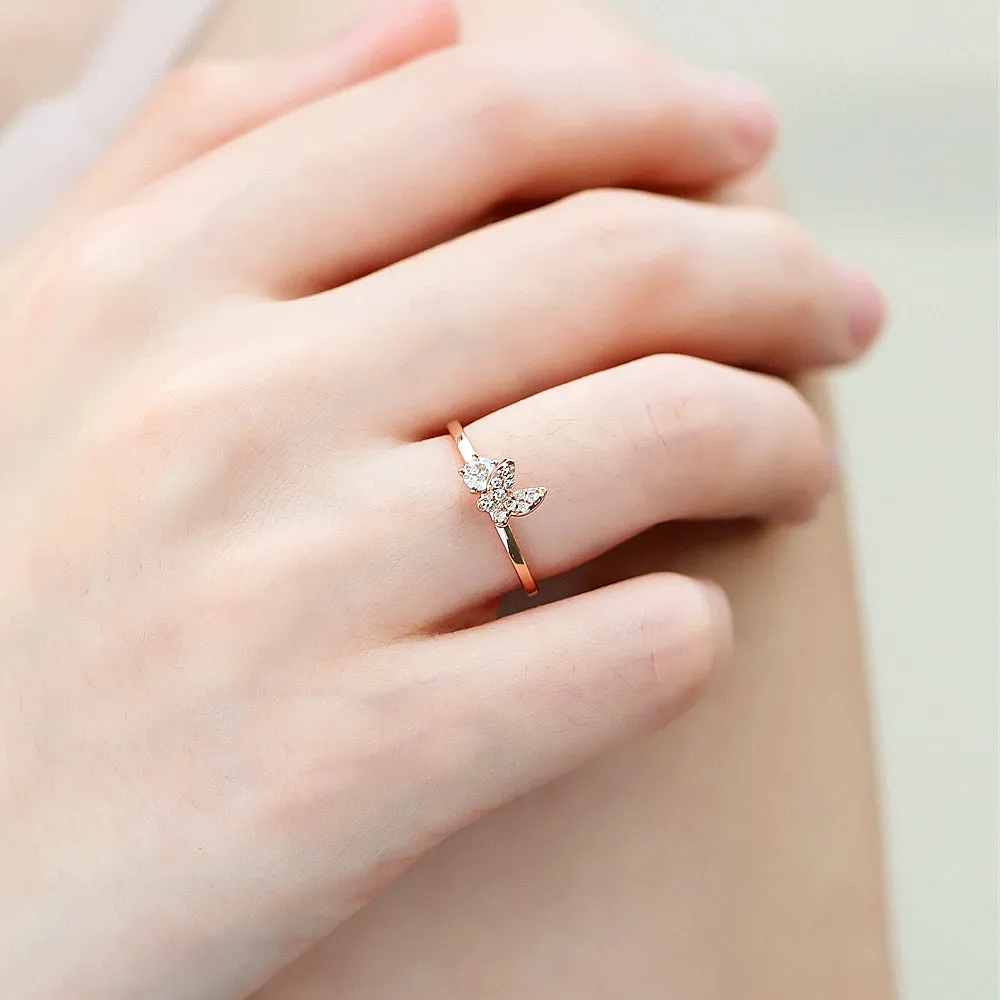 Diamond Pave Butterfly Ring