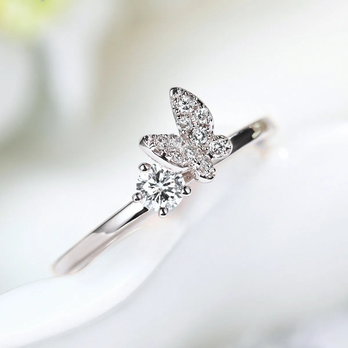 Diamond Pave Butterfly Ring