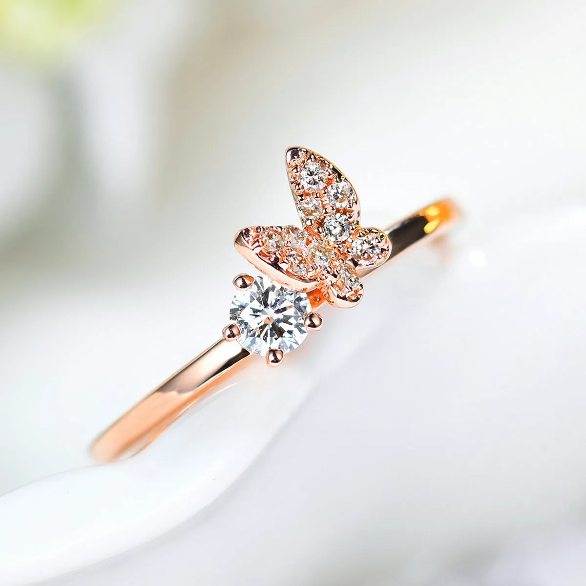 Diamond Pave Butterfly Ring