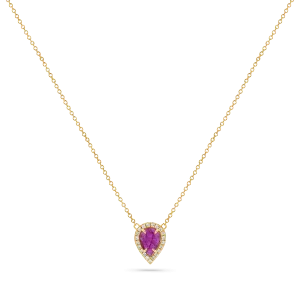 Diamond Pave Ruby Solitaire Pendant