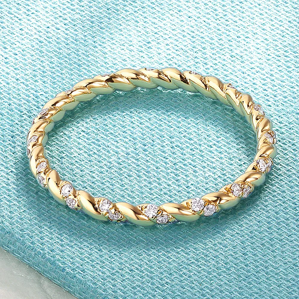 Diamond Twist Eternity Stackable Ring