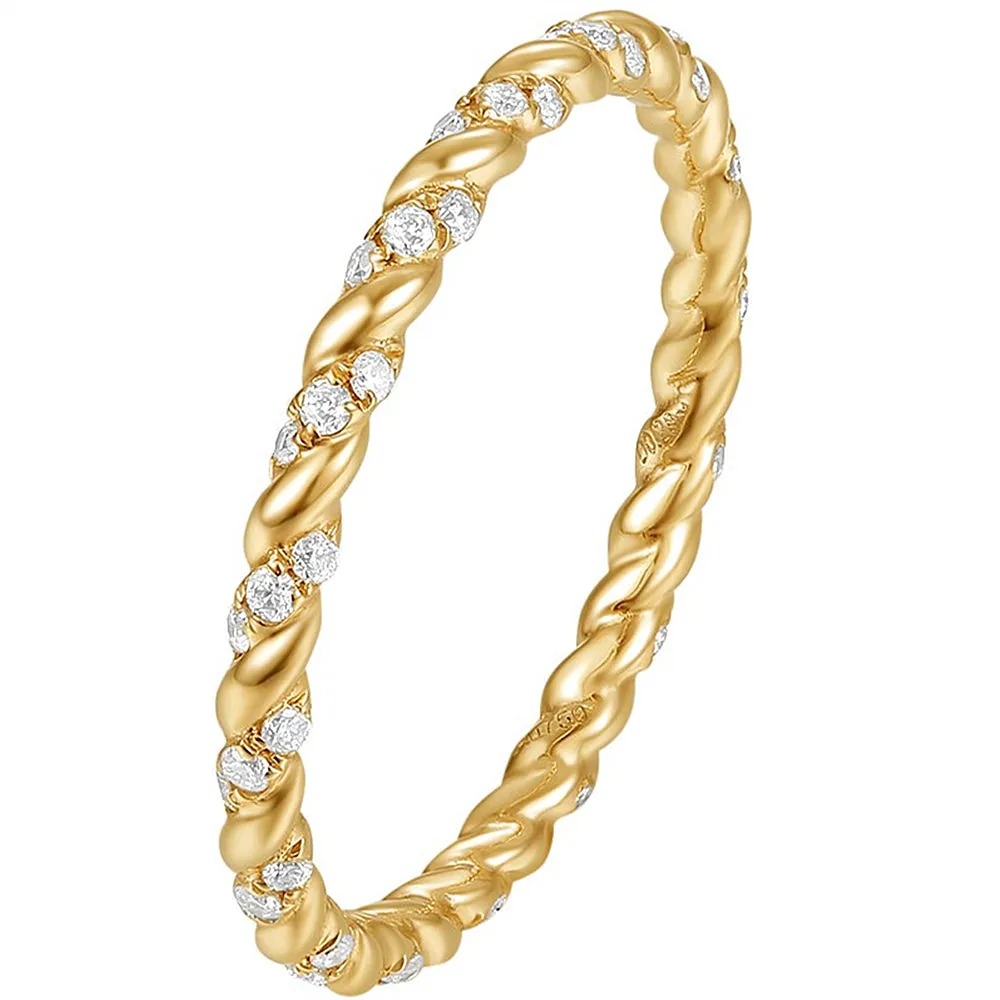 Diamond Twist Eternity Stackable Ring