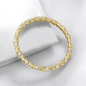 Diamond Twist Eternity Stackable Ring