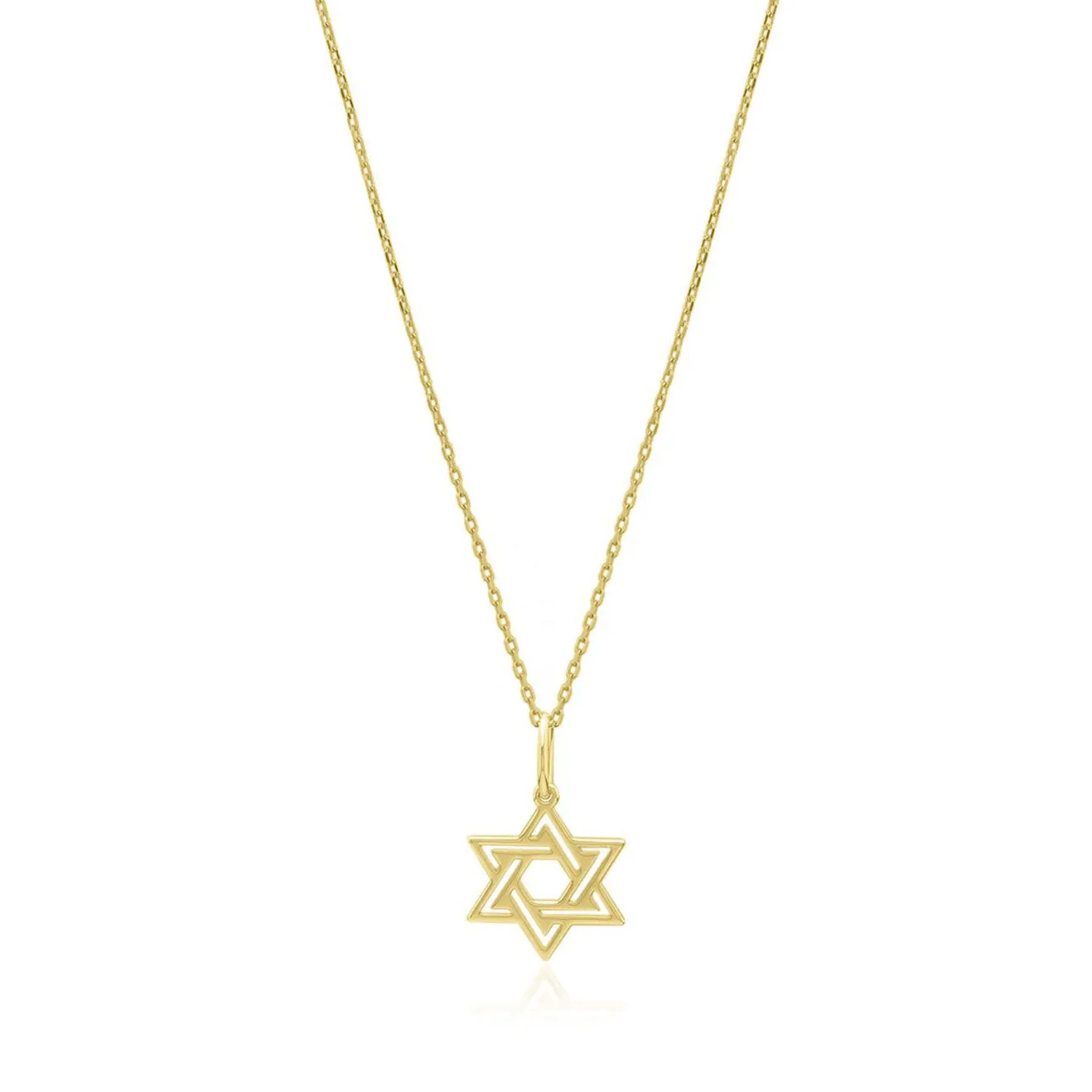 Double Gold Star of David Necklace