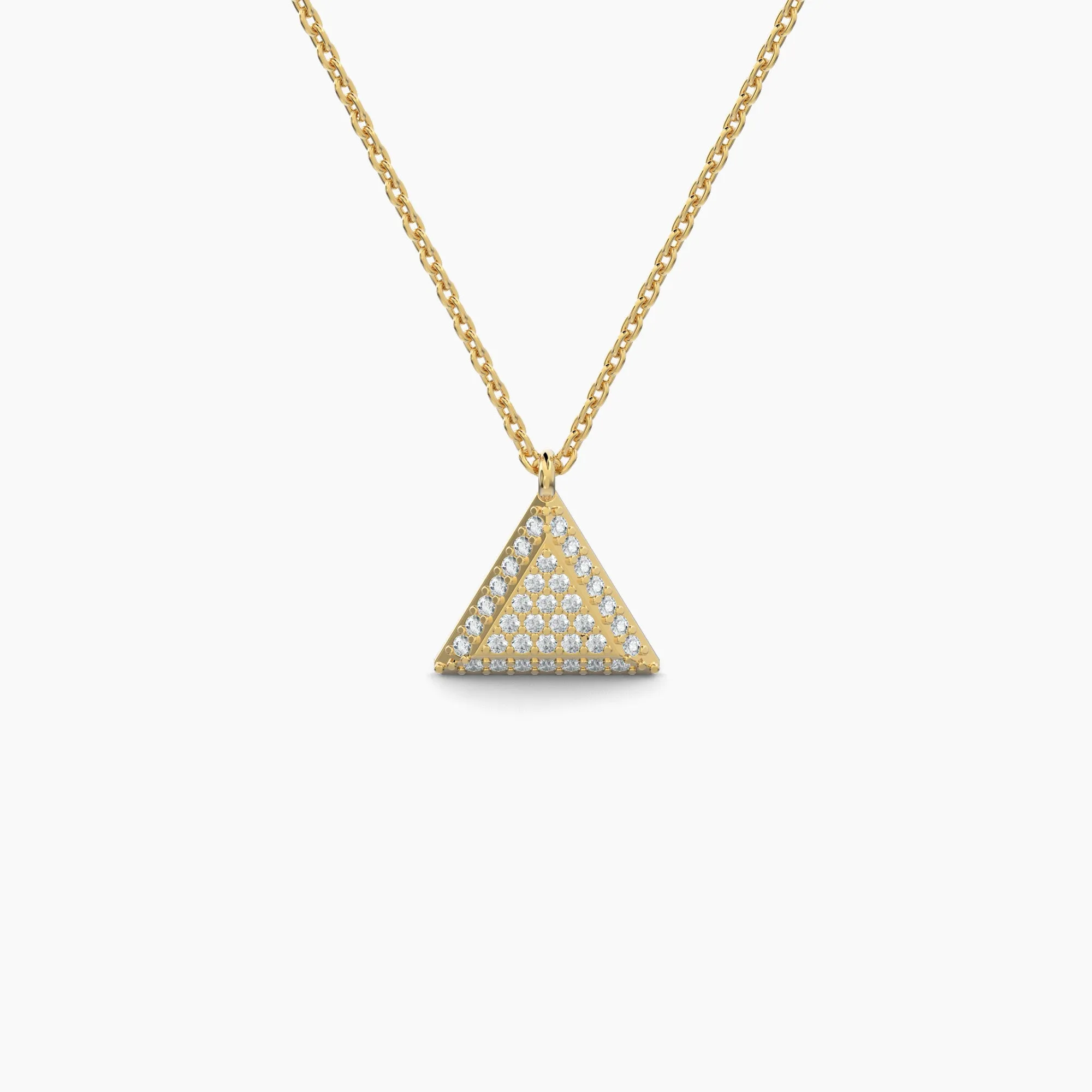 Double Sided Diamond & Sapphire Triangle Shaped AMoré Pavé Necklace