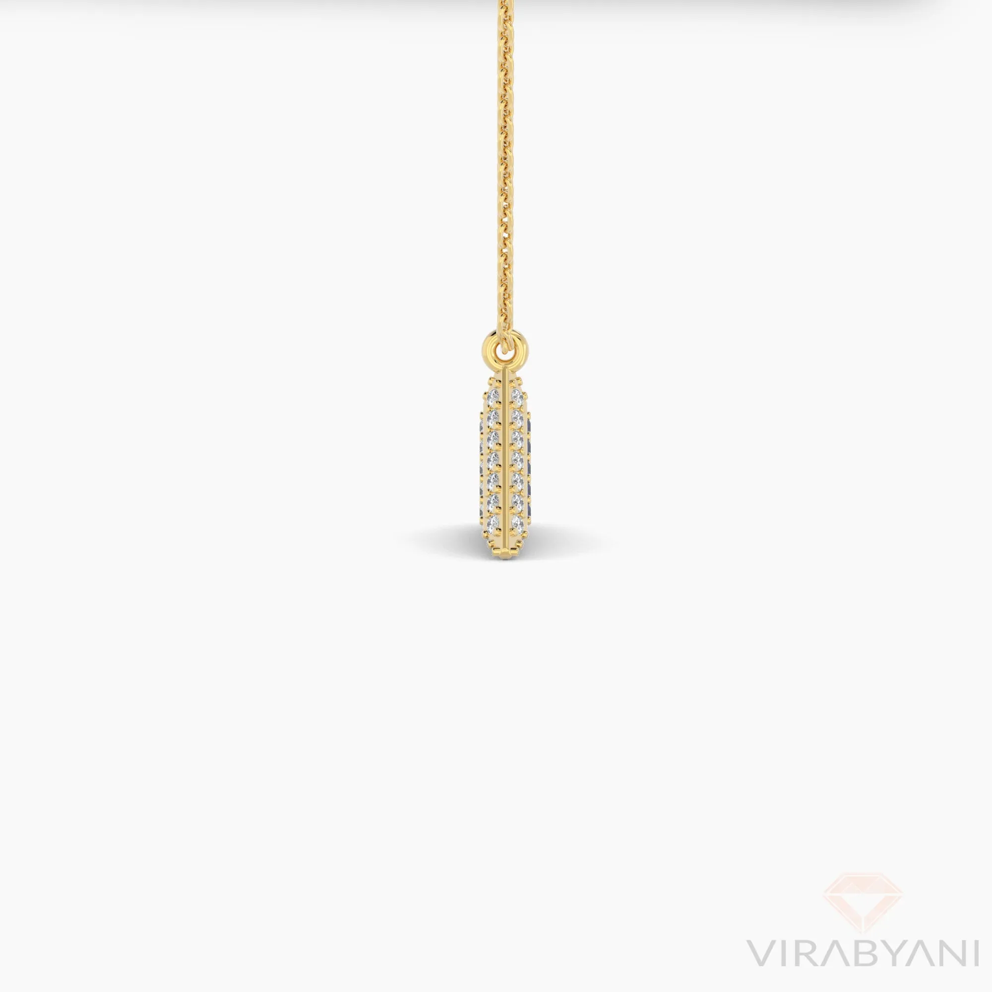 Double Sided Diamond & Sapphire Triangle Shaped AMoré Pavé Necklace