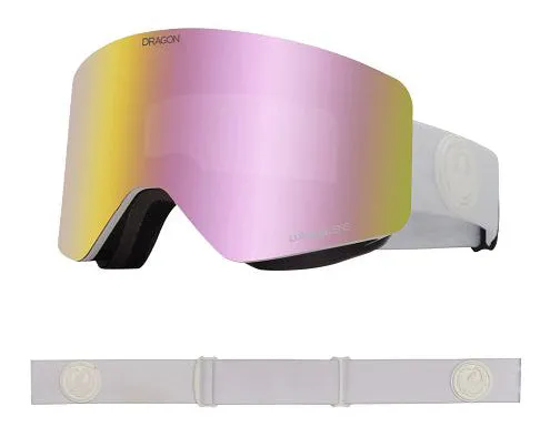 Dragon R1 OTG Snow Goggles Low Bridge Whiteout / Lumalens Pink Ion   Lumalens Dark Smoke