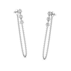Drop Chain Threader Diamond Earrings