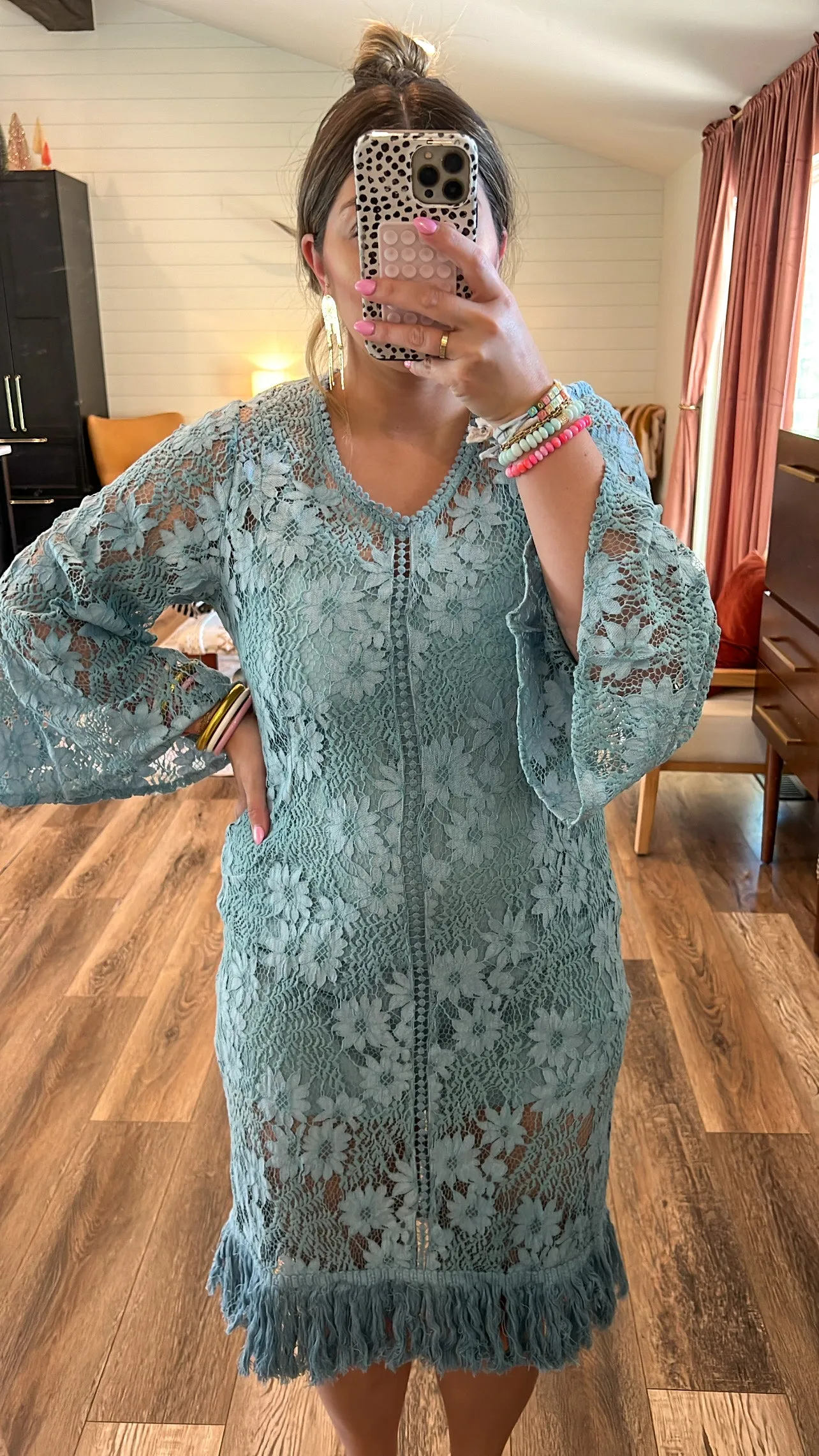 Dusty Waters Lace Dress