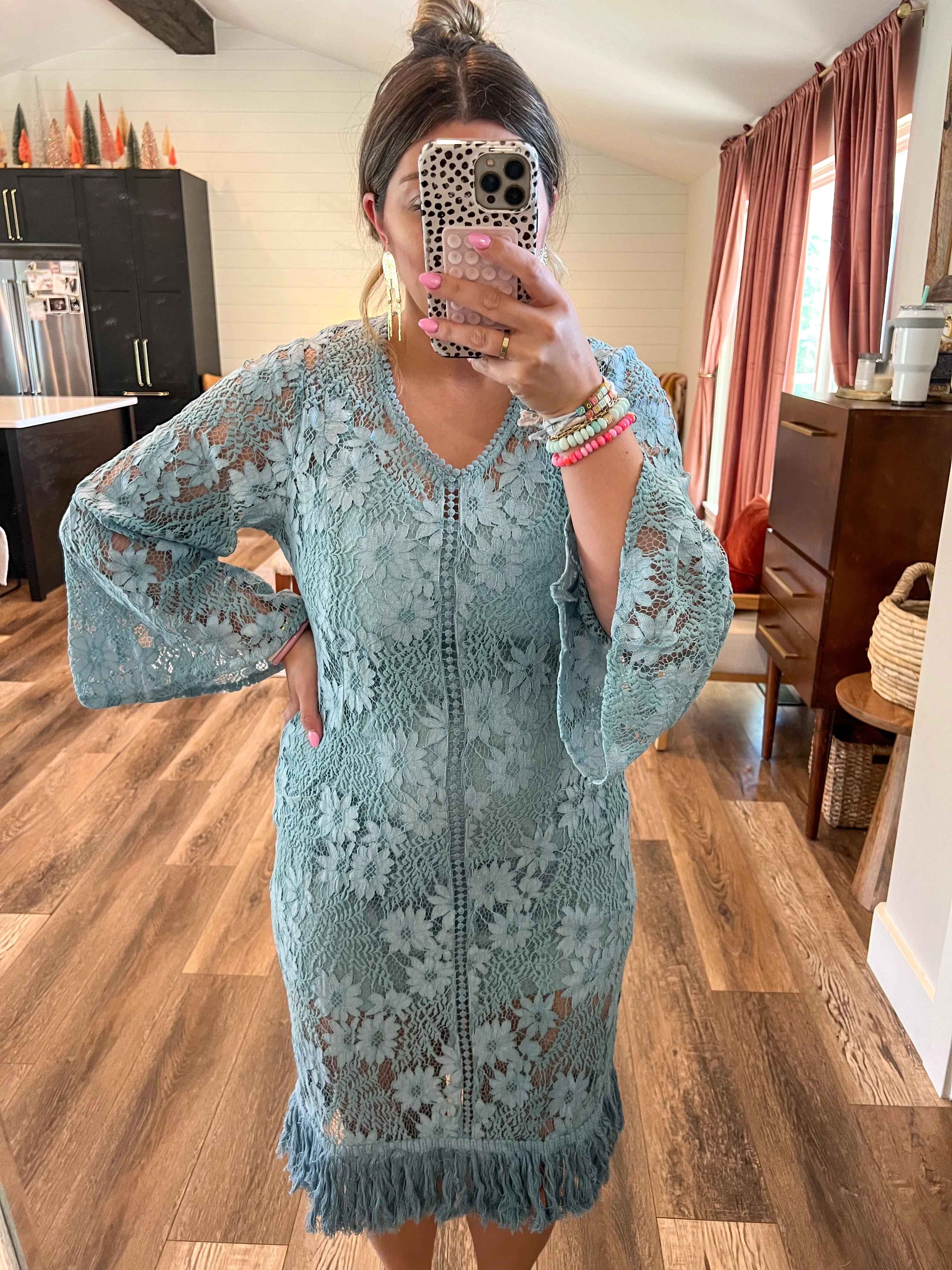 Dusty Waters Lace Dress