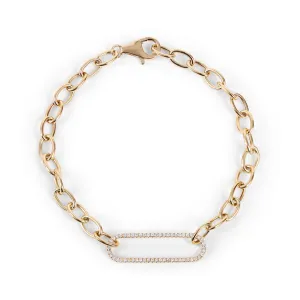 ELONGATED DIAMOND LINK CHAIN BRACELET