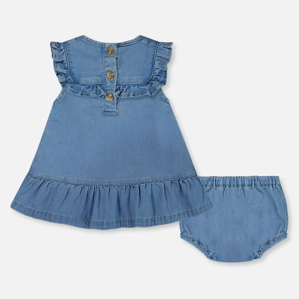 Ensemble Robe et Bloomer en Denim Léger et Doux - Deux par Deux
