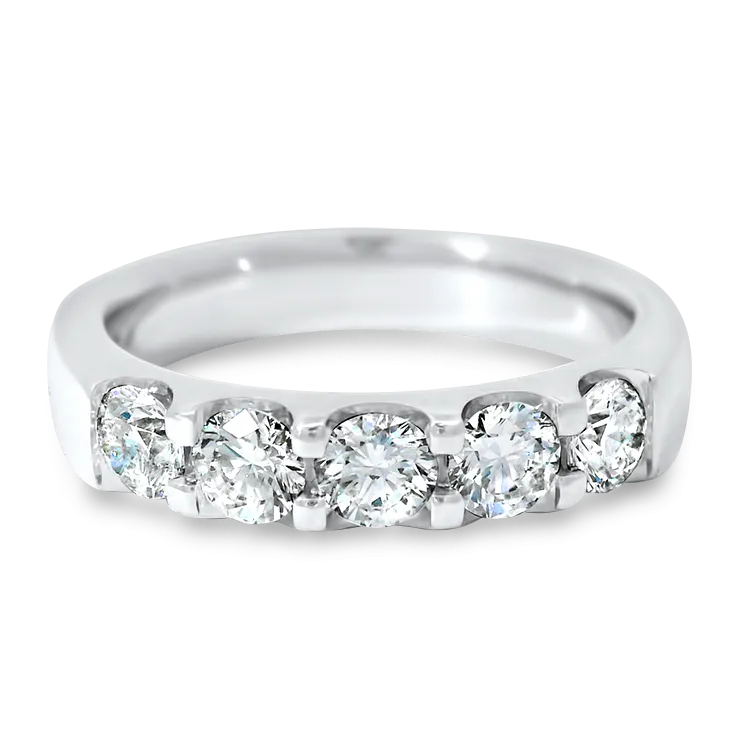 Estate Platinum 5-Diamond Band - 1.0ctw