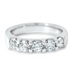 Estate Platinum 5-Diamond Band - 1.0ctw
