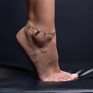 Ethereal Pair Silver Anklet