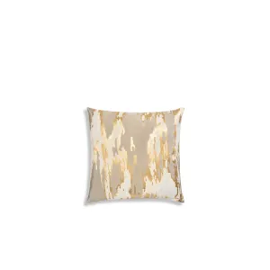 FAWN GREY BROCADE AND GOLD FOIL PILLOW